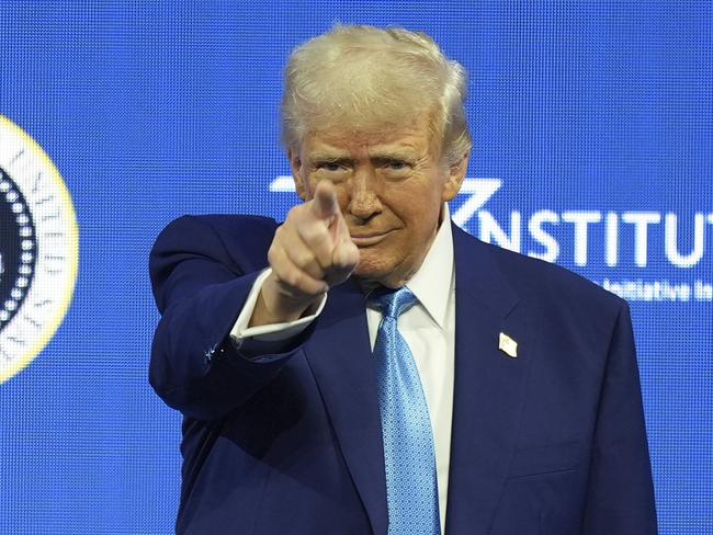 President Donald Trump arrives to speak at the Future Investment Initiative (FII) Institute summit in Miami Beach, Fla., Wednesday, Feb. 19, 2025. (AP Photo/Rebecca Blackwell)