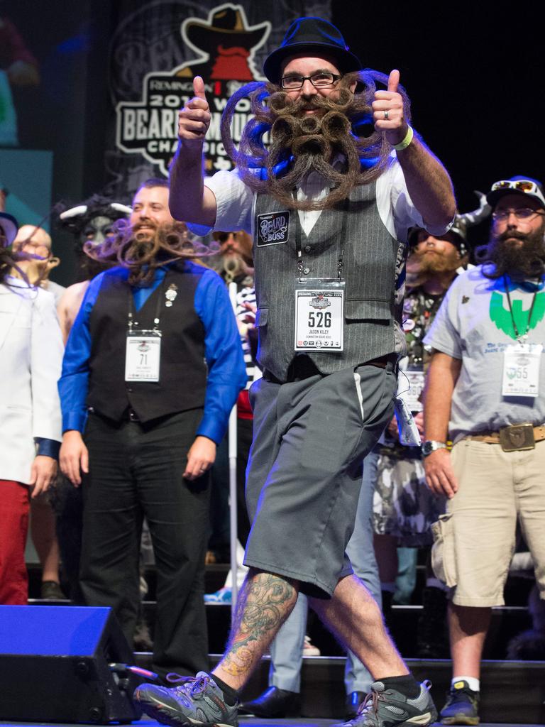 The overall best in show winner, Jason Kiley, at the 2017 Remington Beard Boss World Beard and Moustache Championships held at the Long Center for the Performing Arts on September 3, 2017 in Austin, Texas. PIcture: AFP