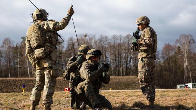 American paratroopers train alongside their Polish allie at Nowa Deba, Poland. Picture: AFP / US Army Photo / Master Sgt. Alexander Burnett