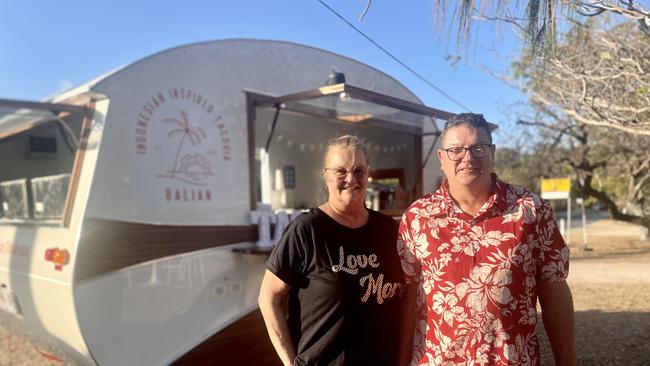 Magnetic Island locals Barry and Sue with their former food van Balian.