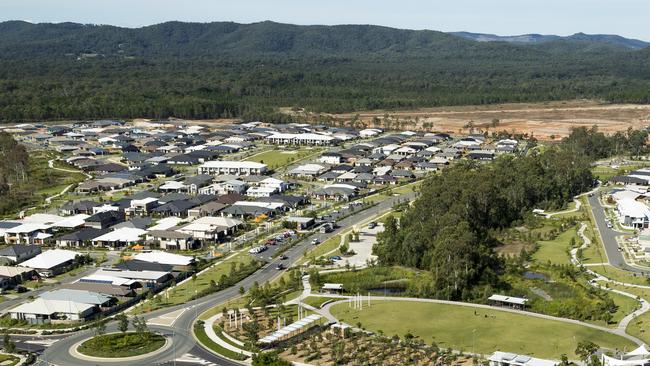 BCM Property Home Liftout: House project, Yarrabilba at Logan City, developed by Lend Lease. Streetscape of Yarrabilba.