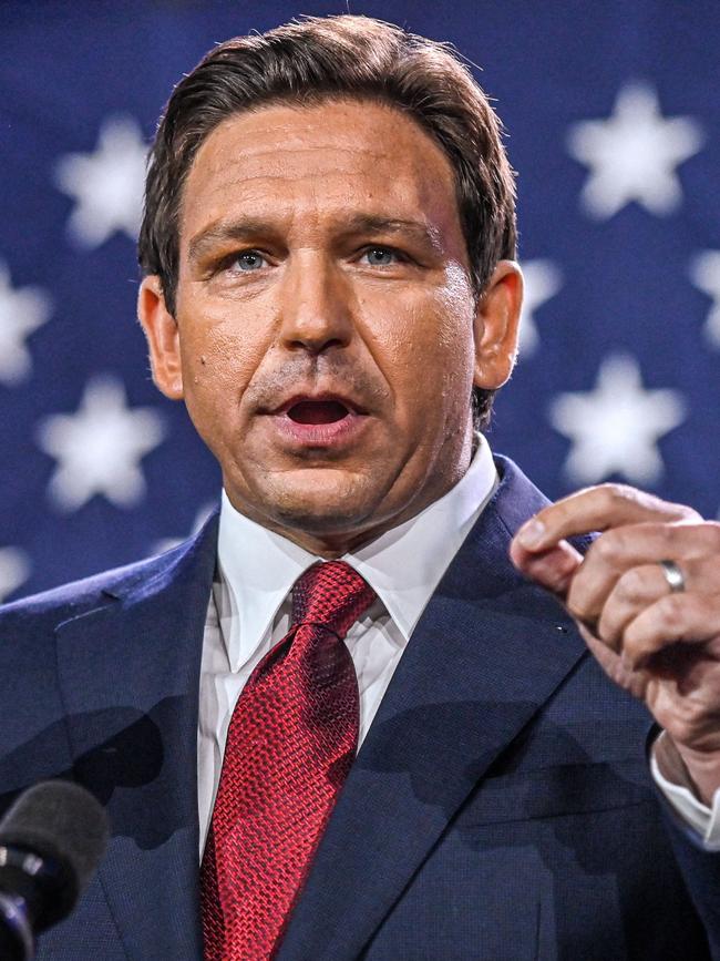 Florida Governor Ron DeSantis is seen as the key Republican challenger to Donald Trump. Picture: AFP