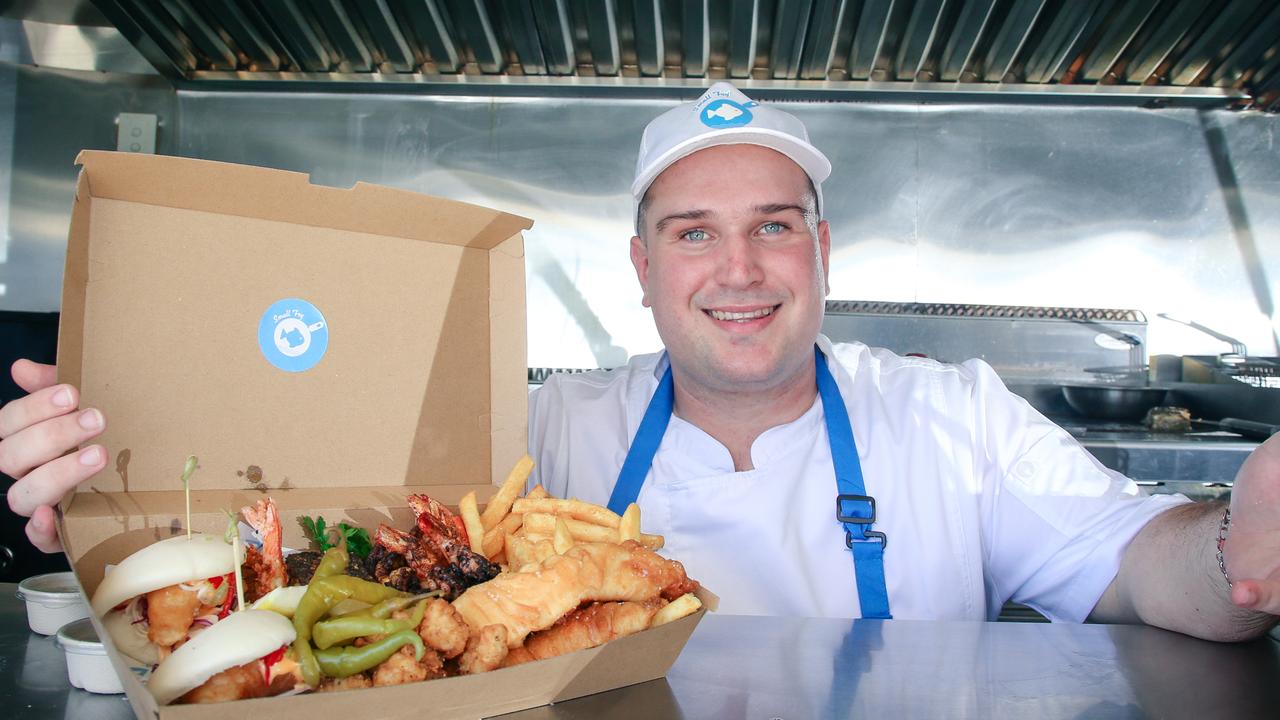 Small Fry Robina owner and head chef Braden Ceccato said it was a "crazy feeling" to have won the Bulletin's best fish and chips restaurant on the Gold Coast. Picture: Glenn Campbell