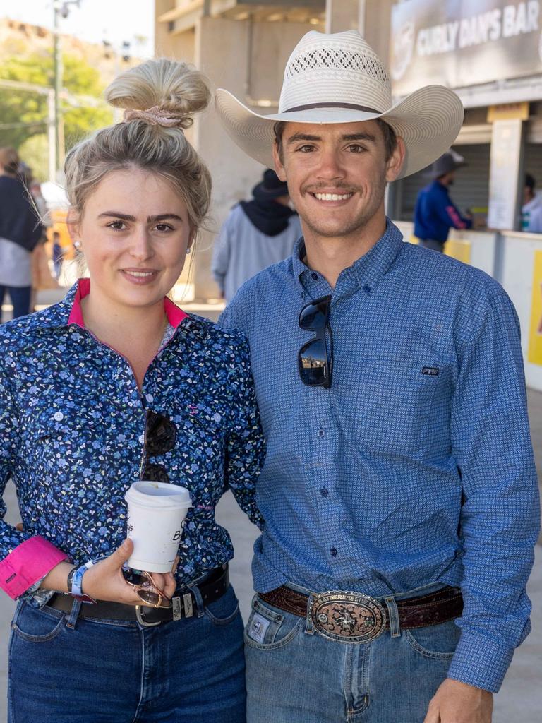 Bear Scott and Ben Curriez at Mount Isa Mines Rodeo. Picture: Peter Wallis