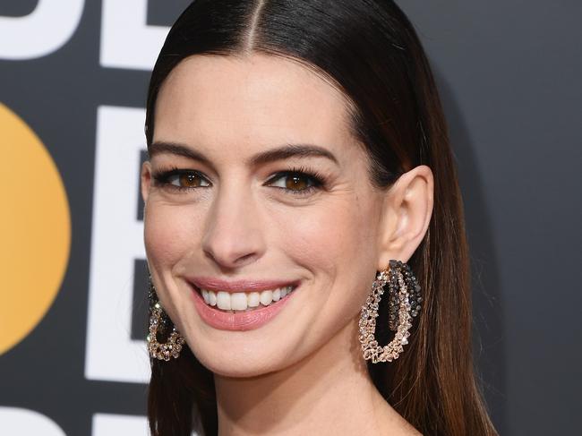 FILE - JULY 23: Actress Anne Hathaway has announced that she is expecting her second child with husband Adam Shulman. BEVERLY HILLS, CA - JANUARY 06:  Anne Hathaway attends the 76th Annual Golden Globe Awards at The Beverly Hilton Hotel on January 6, 2019 in Beverly Hills, California.  (Photo by Jon Kopaloff/Getty Images)