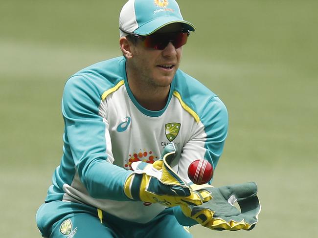 MELBOURNE, AUSTRALIA - DECEMBER 23: Tim Paine of Australia trains during an Australian Nets Session at the Melbourne Cricket Ground on December 23, 2020 in Melbourne, Australia. (Photo by Daniel Pockett/Getty Images)