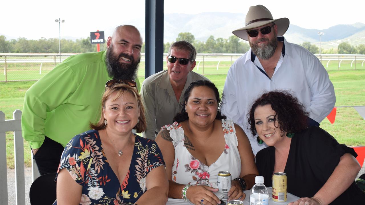 Ben, Katherine, Scott, Jayden, Mick and Penny at the St Patrick’s Day races in Rockhampton on March 12, 2022. Picture: Aden Stokes