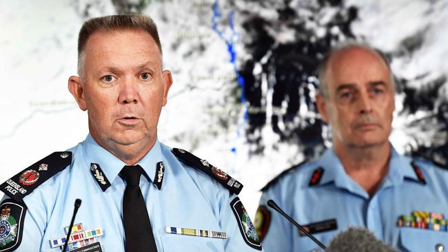 Queensland Police Deputy Commissioner Shane Chelepy at a media conference on Friday. Photo: Patrick Woods.