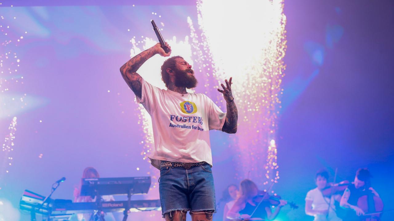 Sydney weather throws Post Malone concert at The Domain into chaos