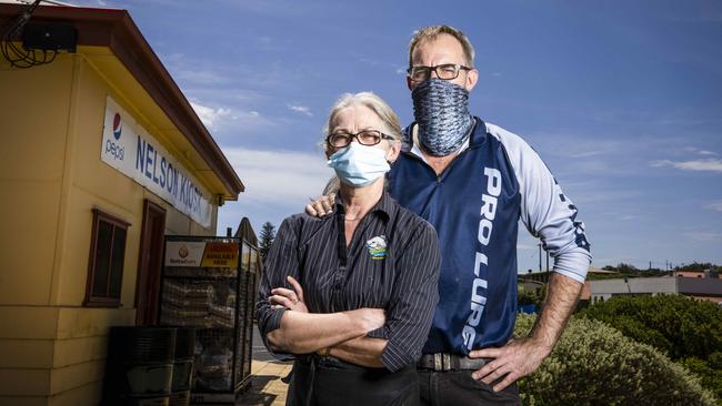 Andrea Winfield and Paul Singleton live on the SA side of the border, and work on the Victorian side. Picture: Nicole Cleary