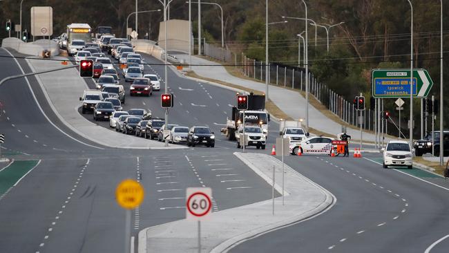 Emergency services pictured at a fatal pedestrian accident on the intersection of Wembley Road and Greenfern Drive, Browns Plains. Image: Josh Woning