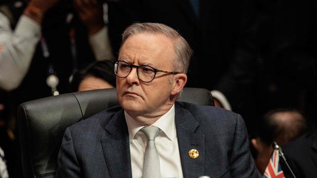 Australia's Prime Minister Anthony Albanese attends the 18th East Asia Summit as part of the 43rd Association of Southeast Asian Nations (ASEAN) Summit in Jakarta on September 7, 2023. (Photo by Yasuyoshi CHIBA / POOL / AFP)