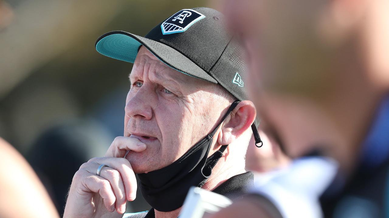 Ken Hinkley is entering his 10th season as Port Adelaide coach. Picture:” Sarah Reed/AFL Photos via Getty Images