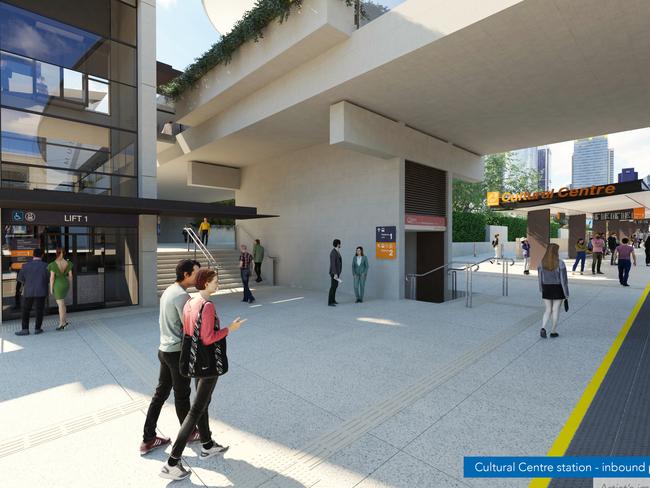 The transport network will connect passengers to QPAC and the art galleries.