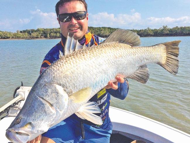 Dwight Shephard’s ripper 80cm barra was the biggest from round five of the Top End Barra Series held in Bynoe Harbour.