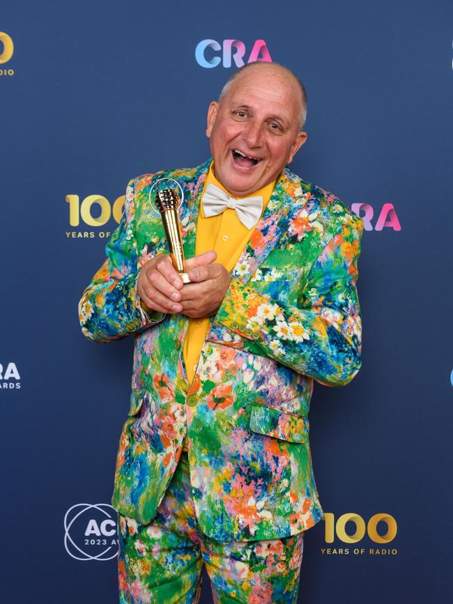 Steve 'Pricey' Price is inducted into the into the Commercial Radio Hall of Fame at the 34th Australian Commercial Radio &amp; Audio Awards. Picture: Supplied