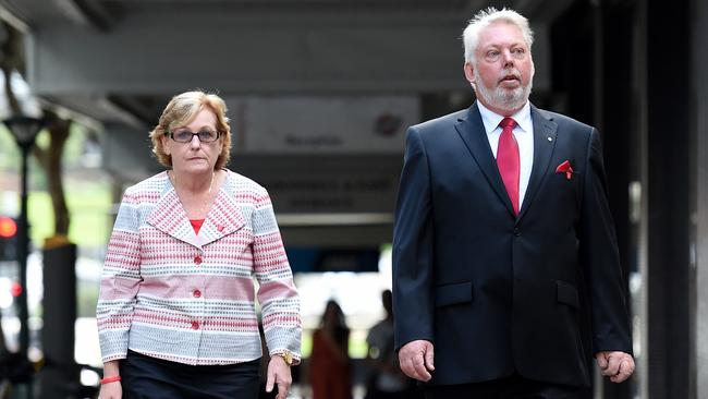 Bruce and Denise Morcombe arrive at the Federal Court in Brisbane. Picture: AAP