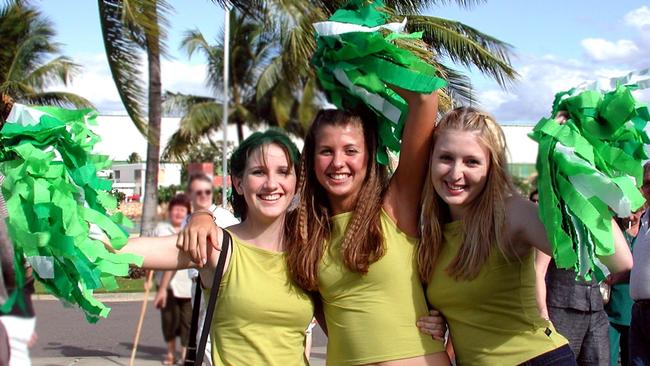 Alexis Rooney, Rachel & Rebecca Moody at the Swamp for game 2 of the Crocs V Titans Picture: Bryan Lynch gt417006