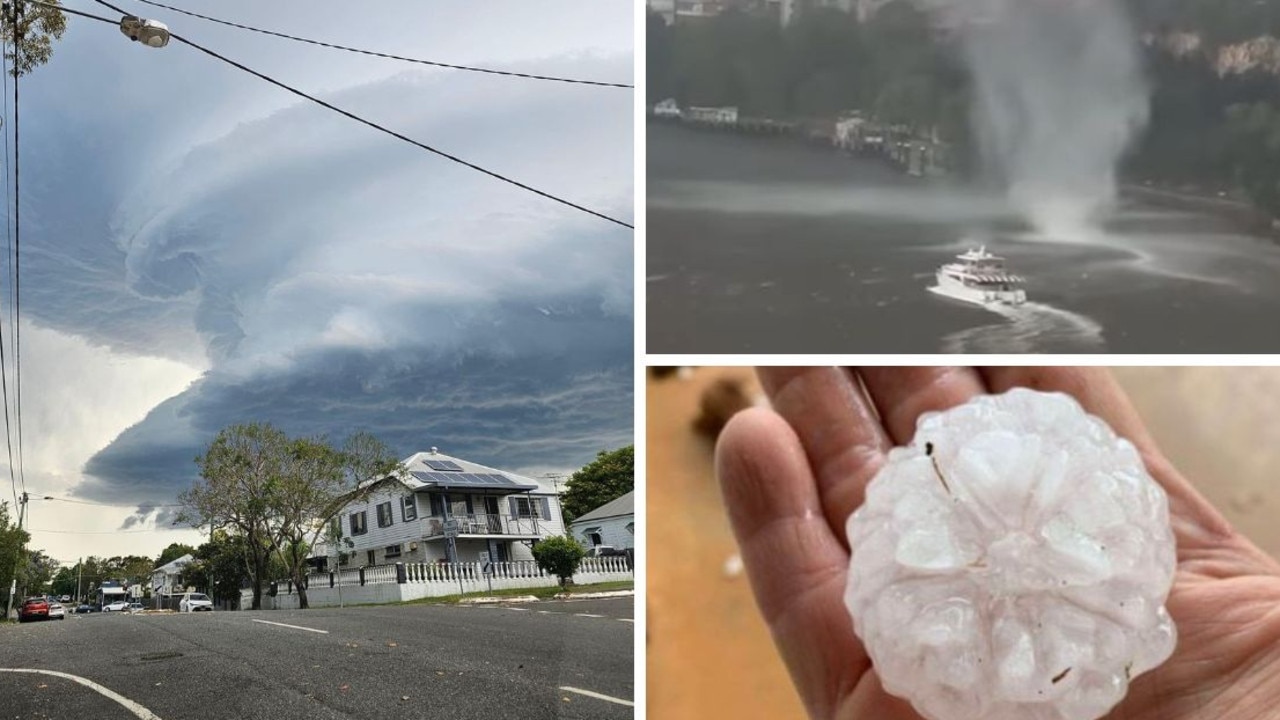 Watch: Gustnado tears along Brisbane River