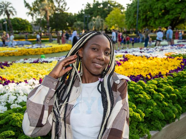 Lucy Jemutai Shinji in Laurel Bank Park for the Carnival of Flowers, Sunday September 22, 2024. Picture: Bev Lacey