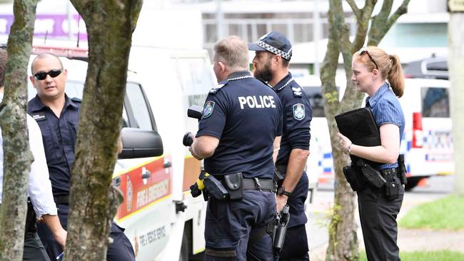 Police at the scene. Picture: Patrick Woods