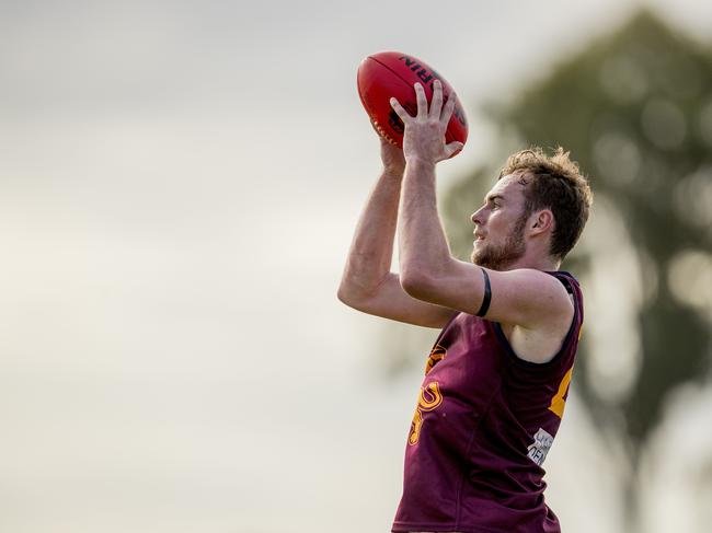 Jed Harrison taking a mark for Palm Beach Currumbin. Picture: Jerad Williams