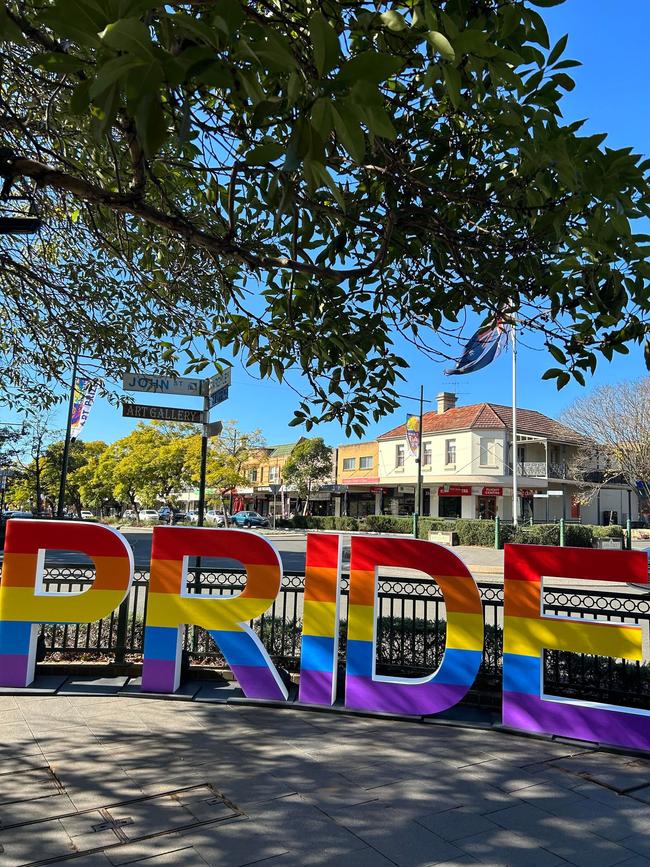 A picture of the PRIDE sign installed by Camden Council.