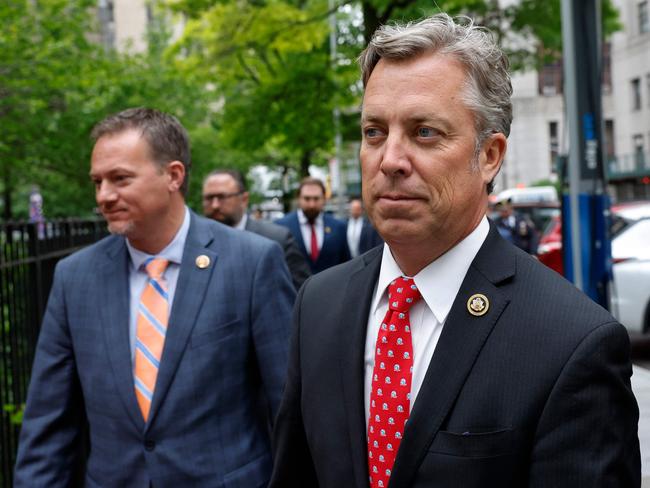 Andy Ogles with other House Republicans at a press conference during Donald Trump’s hush money trial. Picture: AFP