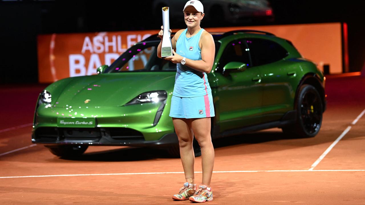 Women are buying sports cars in growing numbers. Tennis champion Ash Barty won a high-performance Porsche at a tennis tournament in Stuttgart. Photo: Marijan Murat/AFP