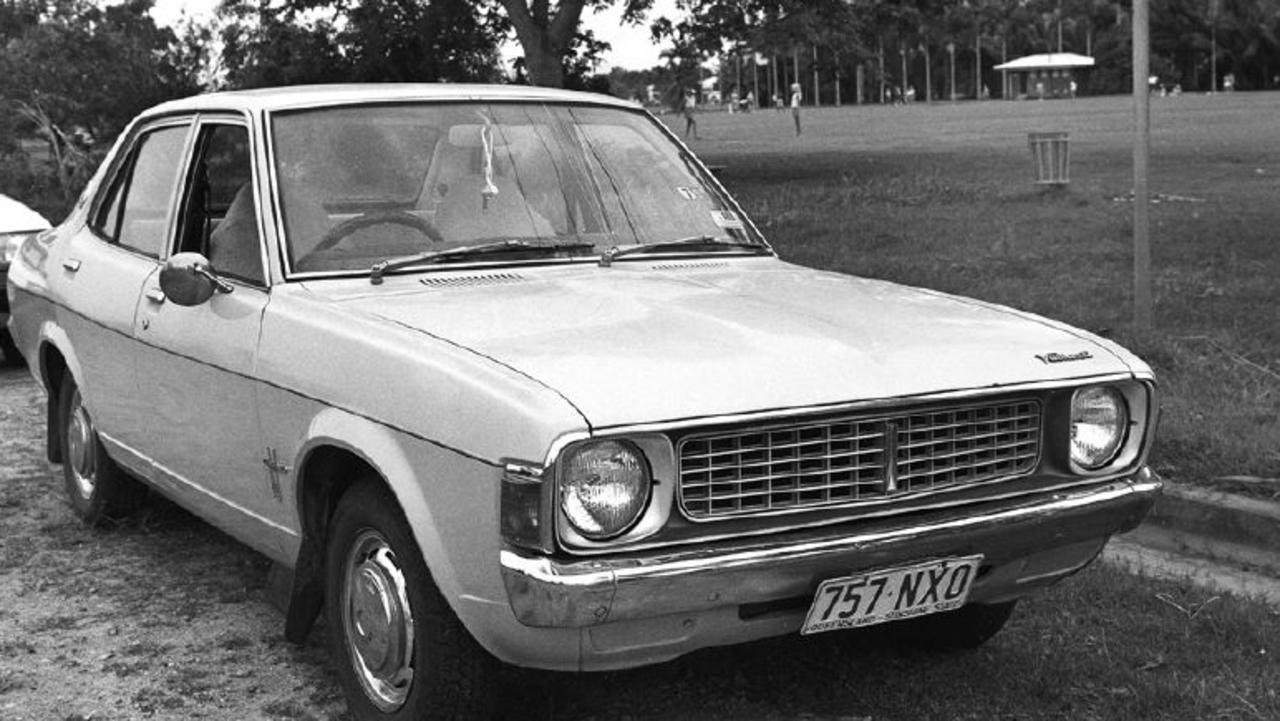 Gwen Grover's light green 1975 Valiant Galant sedan was found with her body inside it on Lake St, 125m south of Rutherford St, about noon on October 1983. by Craig Wallace Lock, who said Mrs Grover was sitting upright in the vehicle. Picture: Supplied