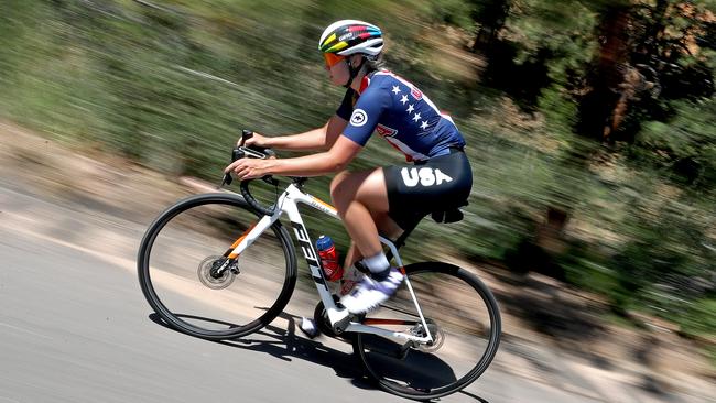 Team USA rider Megan Jabstrab trains in Colorado Springs. Picture: Getty Images