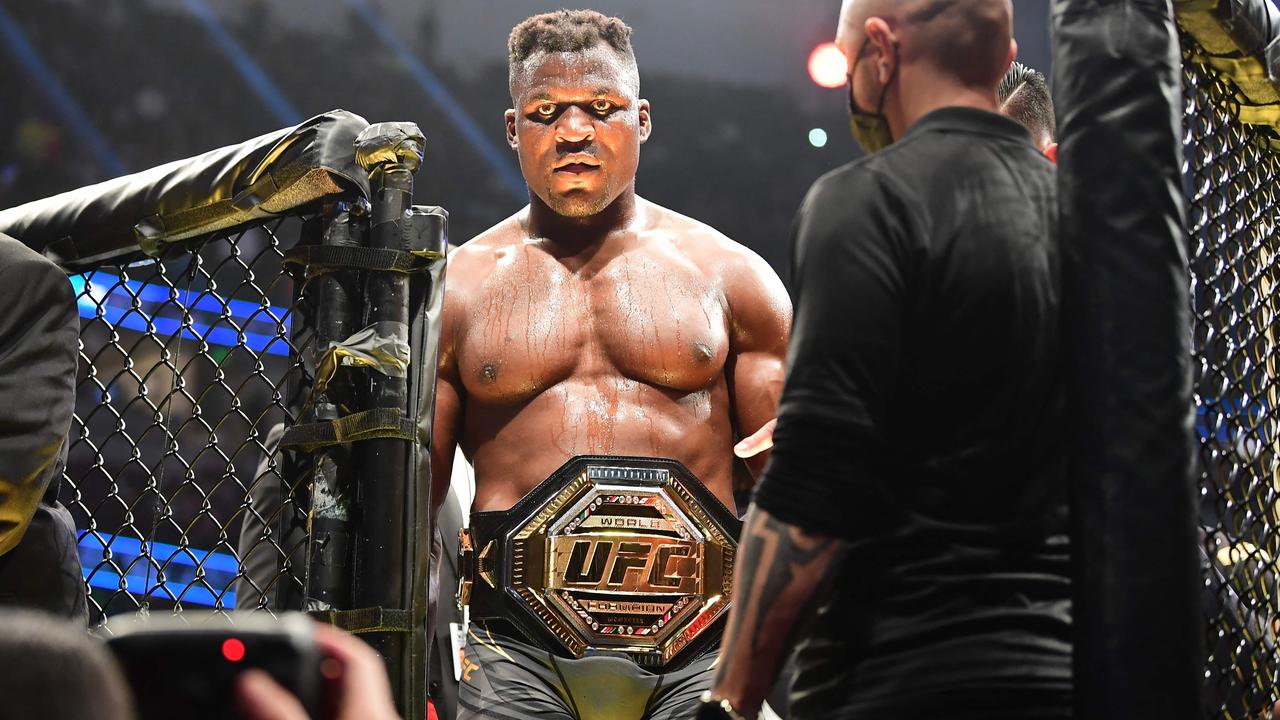 Dana White refused to present the heavyweight belt to Francis Ngannou. (Photo by Frederic J. BROWN / AFP)