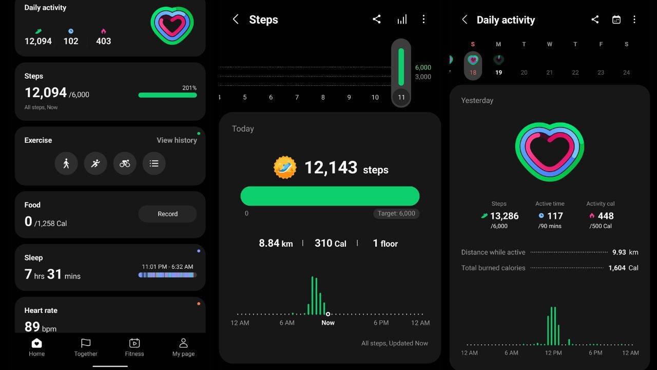 Samsung Health app. Image: Lauren Chaplin/news.com.au