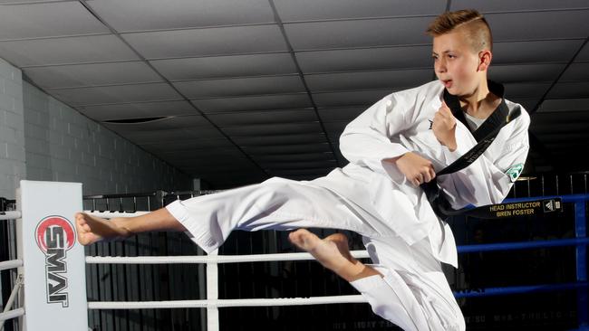 Local Sports Star nominee Aleks Komatovic, 13, is a three-time national champion in taekwondo. Picture: Peter Kelly