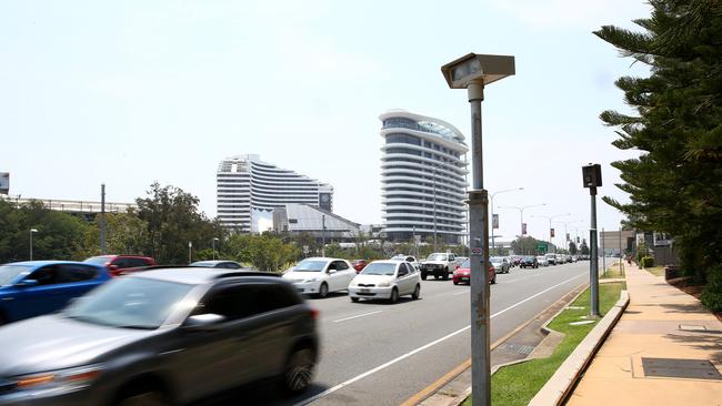 The red light camera at Gold Coast Hwy, Broadbeach, at intersection with Margaret Ave is the top camera in Queensland. Pics Adam Head