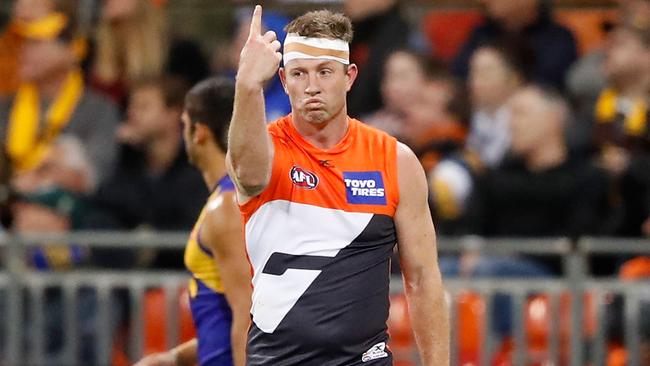 Steve Johnson kicked six goals in the Giants’ semi-final win last week.