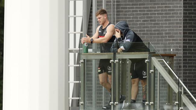 Taylor Adams wearing a moon boot. Picture: Getty Images