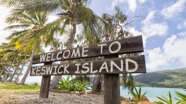 A welcome sign on Keswick Island. Picture: Belinda McMahon/Stormybeachbelle