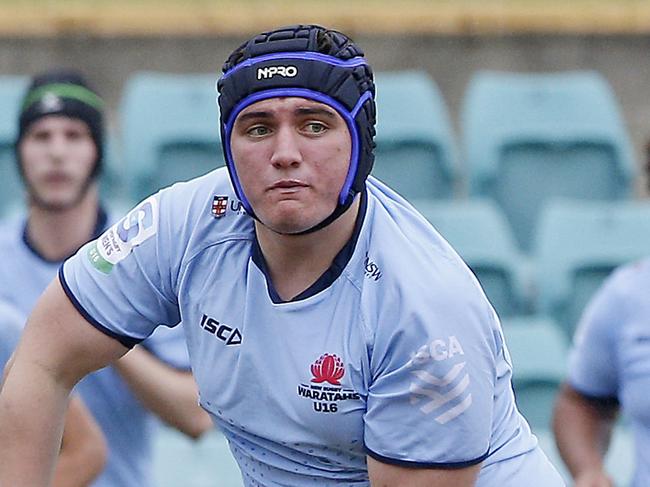 Oliver Smith  for Waratahs.  Under 16s Waratahs  v Melbourne Rebels in Super Rugby National Championships Round 1 at Leichhardt Oval. Picture: John Appleyard.