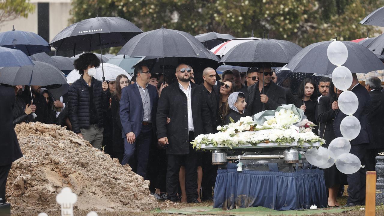 Pictured at Rookwood Cemetery for the funeral of Marina Morgan who was tragically killed while on her honeymoon with husband Robbie on Hamilton Island in the Whitsundays when the golf buggy they were in rolled. Husband Robbie Morgan says his last goodbyes.