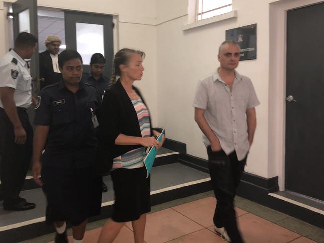 Yvette and John Nikolic on day two of their trial in Suva, Fiji. Picture: News Corp Australia