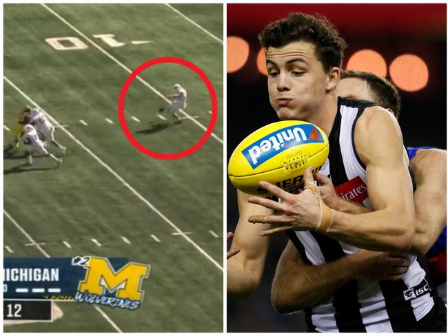 Ex-Collingwood player Flynn Appleby is turning heads in US college football.