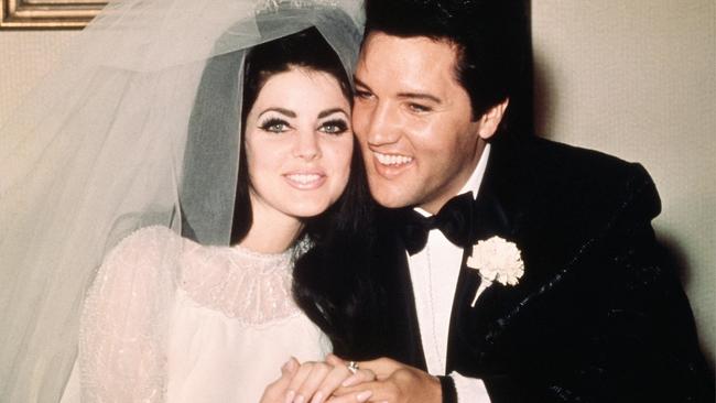 Elvis Presley and his bride Priscilla Ann Beaulieu, following their wedding. May 1, 1967.