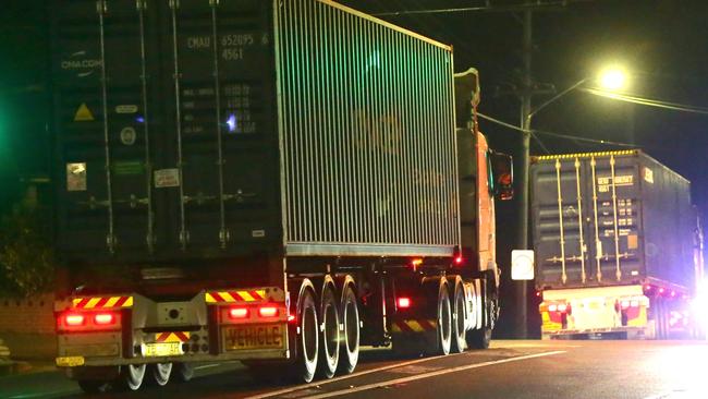 Between 3000 and 4000 trucks cross the border between Victoria and South Australia each day. Picture Bill Hearne