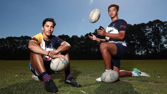 Coombabah State High School players Brodyn Gudgeon and Klese Haas will take on the might of Keebra Park today. Picture: Jason O’Brien