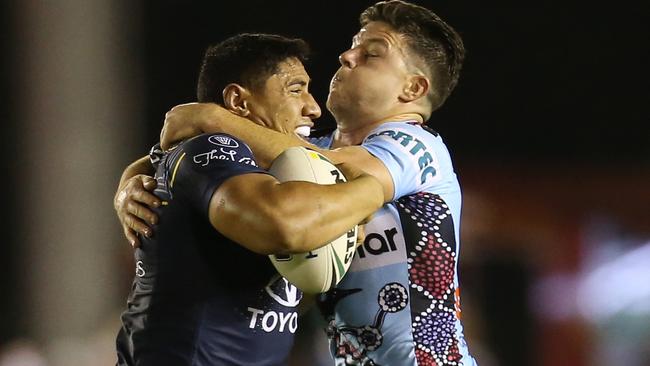 Jason Taumalolo and Chad Townsend tangle.