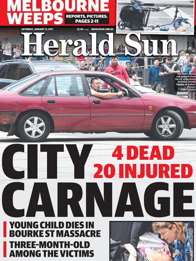 January 21, 2017 — An everyday, busy afternoon on January 20 in Bourke St mall turned to horrific mayhem as James Gargasoulas rammed a stolen Commodore through crowds, killing six people and injuring 27 others while being pursued by police.