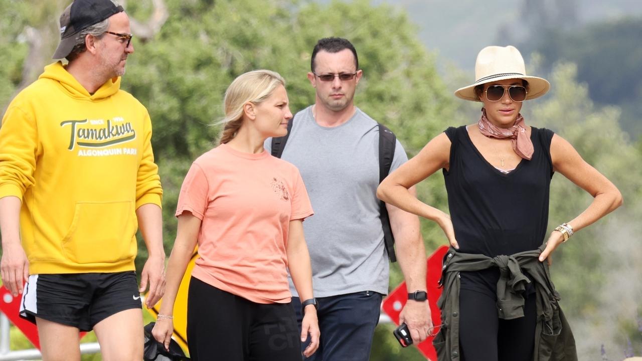 The Duchess of Sussex looked relaxed as she was joined by her friends Markus Anderson and Heather Dorak. Picture: Backgrid