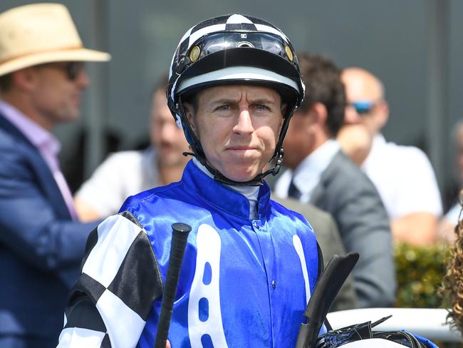 Victorian Jockeys' Association president Damian Lane has drawn the ire of Australian Trainers' Association boss Stephen Bell for recent public comments on jumpout fees for jockeys. Picture: Racing Photos.