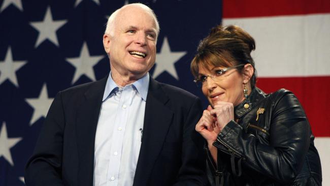 Unwise pick: John McCain and Sarah Palin on the 2010 campaign trail in Tucson, Arizona. McCain’s selection of Palin eroded the public’s confidence in his judgment. Picture: Reuters